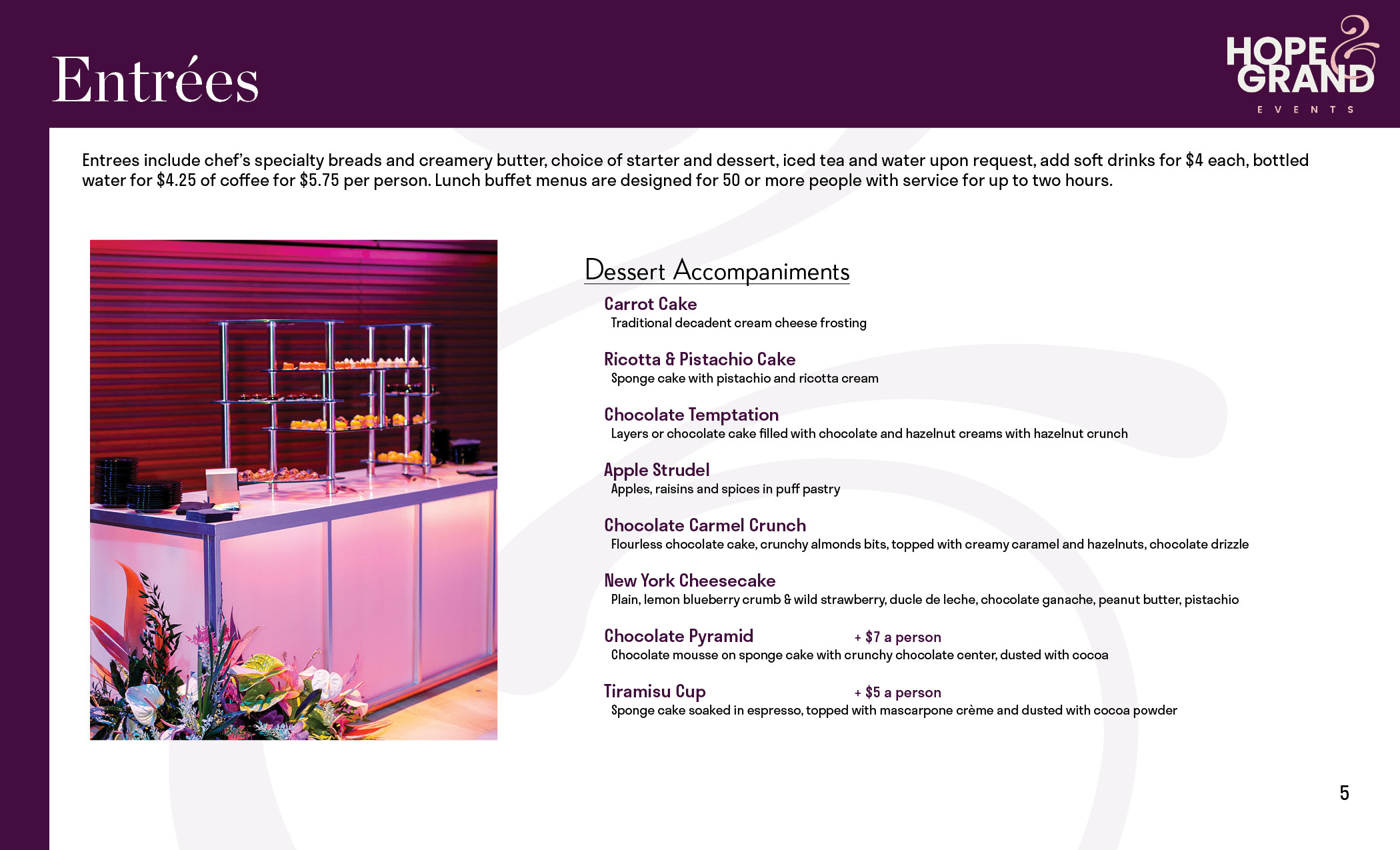 Hope & Grand Catering Menu