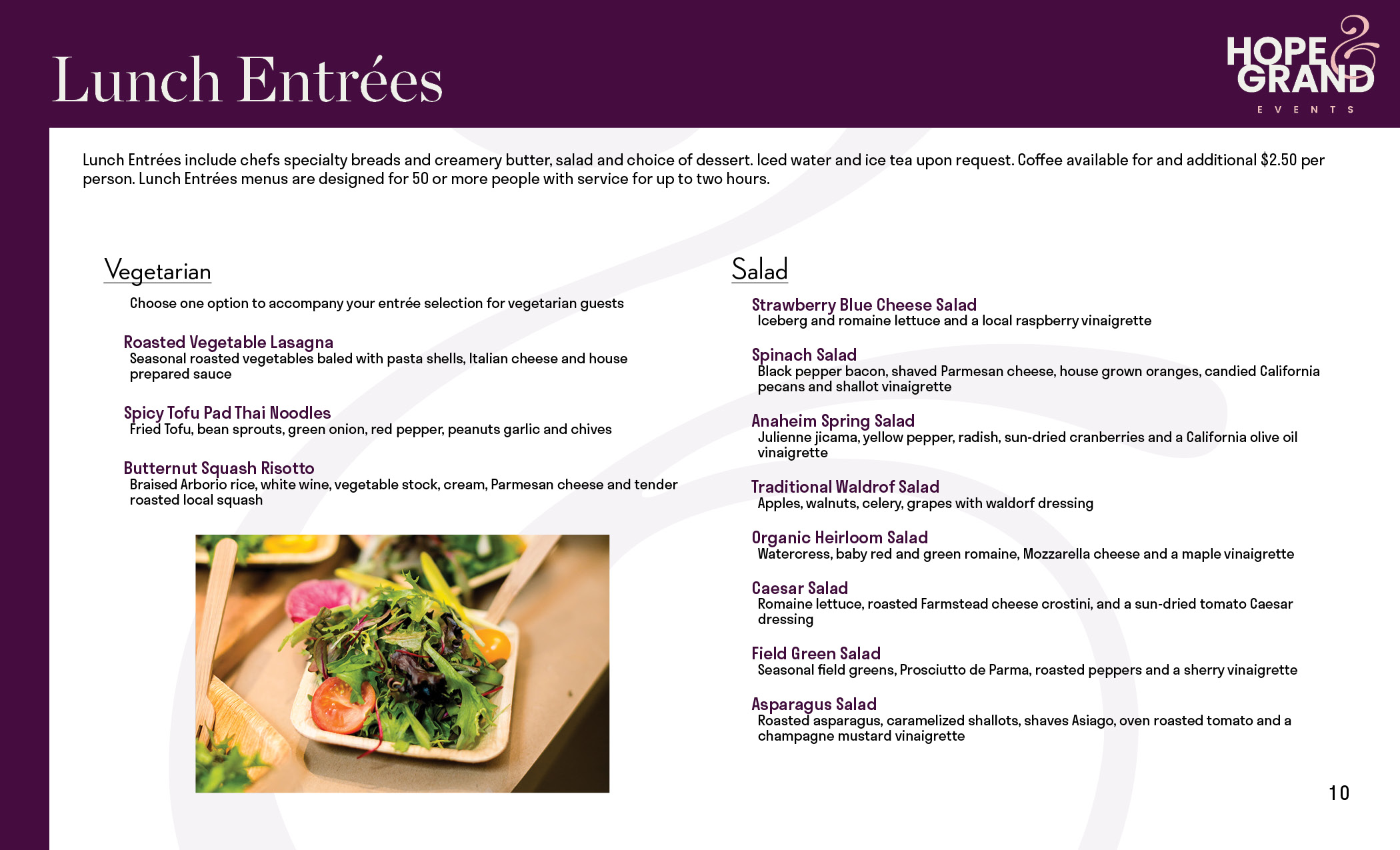 Hope & Grand Catering Menu